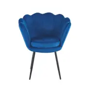 Fotel wypoczynkowy muszla mała velvet niebieski nogi czarne FR1-ZA